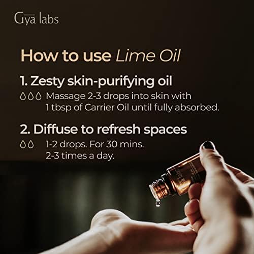 Gya Labs esencijalno ulje kreča- čista terapeutska eterična ulja-Nerazrijeđeno krečno ulje za