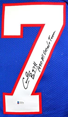 Cornelius Bennett Autographing Blue Pro Style Jersey W / Insc.-Beckett crna