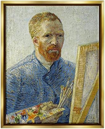 Stupell Industries Zeegezicht als Schilder van Gogh slika autoportret Slika zidna Umjetnost plutajućeg okvira, dizajn one1000slike