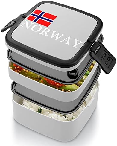 Norveška Nacionalna ponos dvostruko Slaganje Bento kutija za ručak za višekratnu upotrebu posuda za ručak sa posuđem Set za ručavanje out Work Picnic School