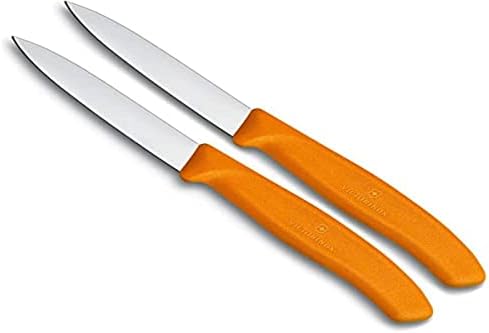 Victorinox Švicarska vojska Švicarska klasična kolekcija narandžasti nož za čišćenje od 3,25 inča, Set od 2