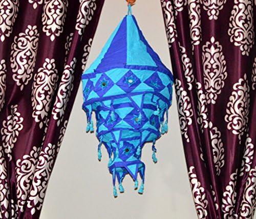 Prekrasne tradicionalne viseće indijske svjetiljke i sjenila Vez i ogledalo Rad Početna Dekor Art 3 Sloj lampe