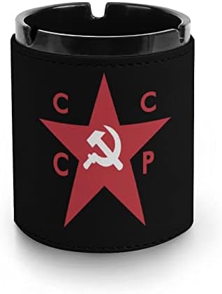 CCCP USSR zvijezda kožna pepeljara prijenosna zaokružena pladanj pepela za kućnu kancelarijsko dekorativni