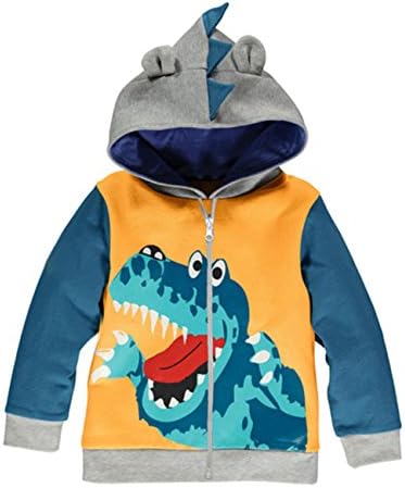 Litbud Toddler Boys Jacket Crtani Dinosaur Žičani zatvarač paketa Proljeće Proljeće Jesenski duksevi