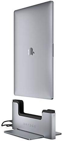 Brydge prostor za uštedu prostora | Vertikalna priključna stanica kompatibilna sa 2019. i 2020. 16-inčnim MacBook Pro | 2 x Thunderbolt ™ 3 portova