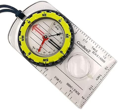 Goobeez Karta Kompas za osnovnu ploču s podesivim klinometrom za odličnu deklinaciju Velifting staklo za planinarski