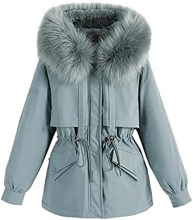 Žene plus veličina dnevnog zimskog kaputa dugih rukava zgušnjava jakna topla kapuljača debela podstavljena