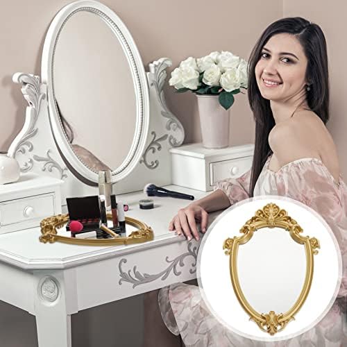 Zerodeko Vintage ogledalo nakit nakit traka za ladicu Kozmetika Organizator za pohranu šminker Zrcalica ogledala parfemska ladica za posluživanje nosača prstena za ladicu Snack Food piće za kućnu zabavu