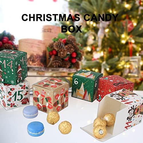 Smalibal 24kom Božić bombona kutija crtani uzorak Božić Kalendar brojevi holiday Surprise kutija za peciva, Cupcakes, bombona, odmor Pekara poslastica i Party Favor Mix boja