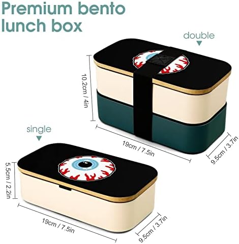Uzorak za očne jabučice Dvostruki sloj Bento ručak s pribor za set Spacani ručak Sadrži 2 kontejnere