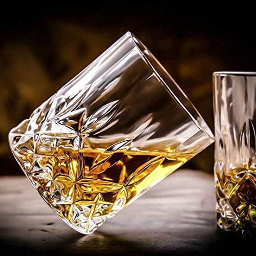 Hovico Crystal Whisky Glass, Old Fashioned Whisky Glass, 11 Oz Unique bar Whisky glass za Scotch, Bourbon, Liquor i koktel pića-Set od 6