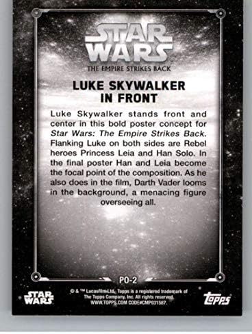 2019 Topps Star Wars Empire Strikes Back Crno-bijeli posteri Po-2 Luke Skywalker na prednjoj trgovačkoj kartici