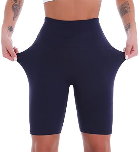 Carunclo bicikliste kratke hlače za žene visoki struk 8 meka neprozirna šorc za vježbanje za atletik trčanje joge