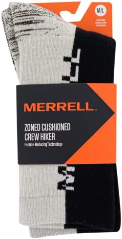 Merrell Unisex muške i ženske zonirane vunene čarape za planinarenje-1 par paket - prozračna