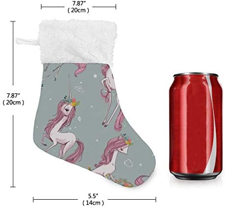 Alaza Božićne čarape slatke jednorog cvijeće klasično personalizirano male uređenje čarapa za obiteljski
