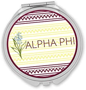 Alpha Phi Sorority Kompaktni Kozmetički Dvostruki Džep Za Šminkanje Okrugli Prijenosni Mirro