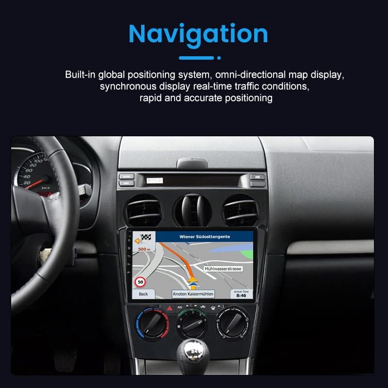 Android 11 auto radio stereo za Mazda 6 Atenza 2004-2014, Biorunn 9 inčni Octa Core Car GPS navi bežični
