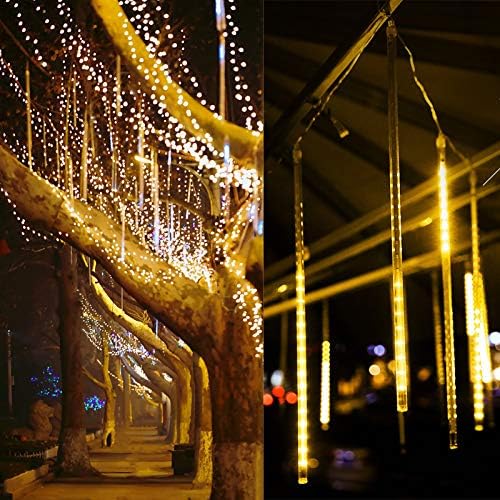 FYYZY Božićna svjetla Vanjska Icicle svjetla snježne padavine meteorski pljusak Kiša svjetlo Božić LED dekoracija padajuće svjetlo žice 8 cijevi 288 LED, 1 pakovanje