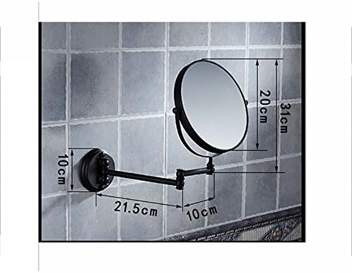 DW & amp;HX proširivo ogledalo za šminkanje,zidno okretno preklopljeno Crno ogledalo za šminkanje u kupaonici bakar 3x uvećanje-A