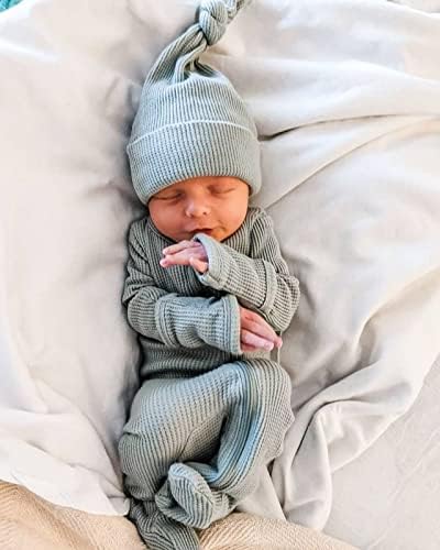 Unisex novorođene novorođenčad dječak djevojka FOUSIE ROMper čvrsta vafla pletena bočna patent zatvarač kombinezon-counloved odjeća set 2-paketi