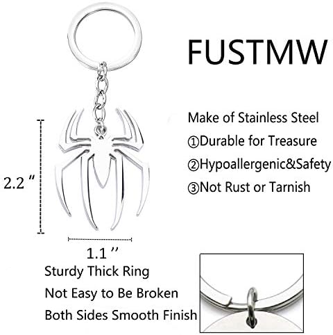 FUSTMW Spider Keychain Super inspirisani heroj pokloni Spider Nakit Pokloni za ljubitelje TV filmova Halloween Spider pokloni