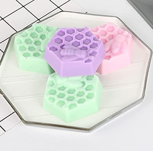 DD-Life 2pcs 3D pčelinji silikonski sapuni, šesterokutni saće silikonski kalupi za domaće sapuni