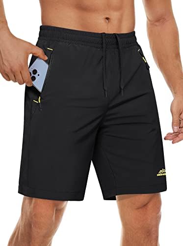 Magcomsen muške kratke hlače Brze suhi atletski kratke hlače sa džepovima sa patentnim zatvaračem