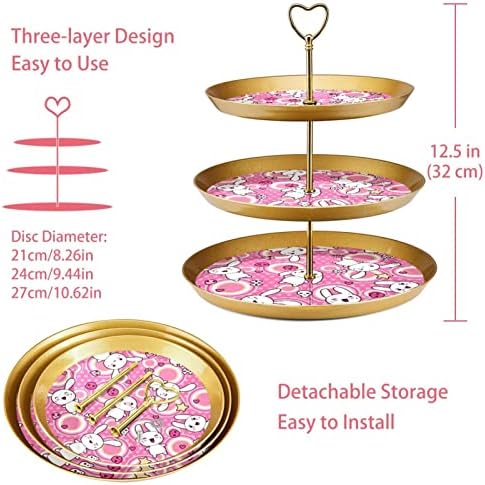 3 resied stalak za desert Cupcake Voće ploča Plastična držač za prikaz za zaslon za vjenčanje