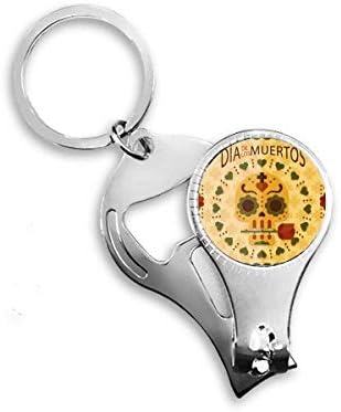 Lobanja ruža Dan mrtvog meksičkog noktiju za noktene prstene za ključeva ključeva za ključeva