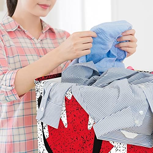 Kanada Grunge zastava javorov list crvena bijela crna košarica za pranje rublja srušiva s ručkama