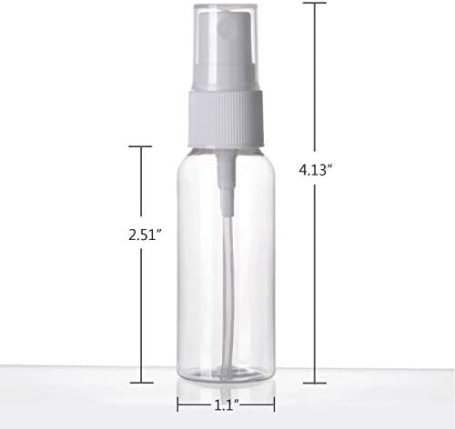 Alink Spray boca, prazna plastična čist male putne boce sa finim magnerskim prskalicama za čišćenje otopina i esencijalnih ulja, 30 ml paketa od 6 plus krpe za čišćenje i kapper