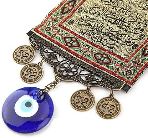 Plavo zlo oko, turski kur'an blagossing Amulet zidni prostirki Ornament Viseći kućni dekor Protector Housewarming Day