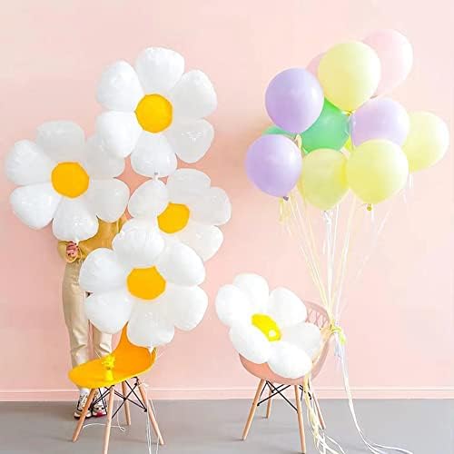 Daisy Balloon Garland, tratinčani cvjetni balon, dekoratima Daisy Party, cvjetni balon, osmijeh balona za lice, džinovski balon od bijelog cvijeća za rođendan, tuš za bebe, vjenčanje