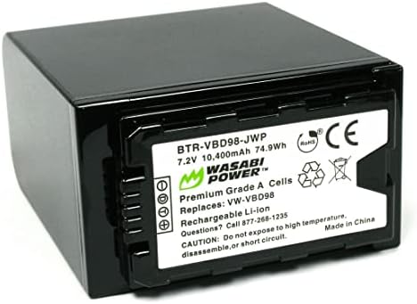 Wasabi Power baterija za Panasonic VW-VBD98, VW-VBD78, AG-Vbr88G i Panasonic AG-3DA1, AG-AC8, AG-DVX200,