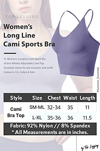 TL ženski Longline Wirefree sportski grudnjak-podstavljeni Crop Cami Workout Yoga vrhovi srednje podrške