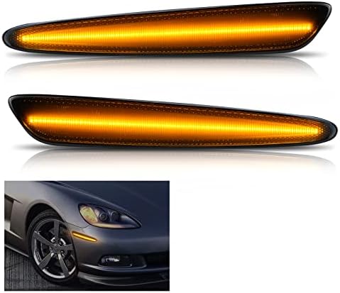 Bestview bočni sklop markera, reflektori sa strane prednjeg branika kompatibilni sa 2005-2013 Chevy Corvette