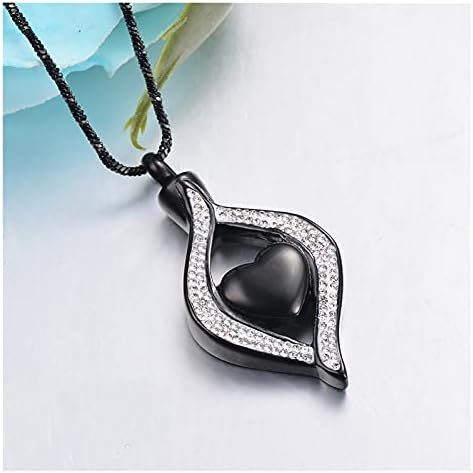 Qiaononi ZD326 Crystal Teardrop Heart kremacija URN Privjesak Memorijalna ogrlica za žene Nehrđajućeg čelika Pepeo Držač čuva nakit kremiranje urn