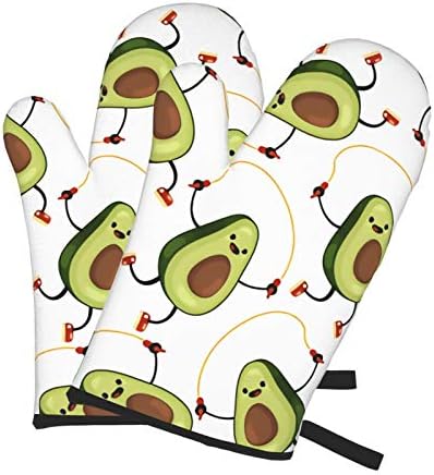 Suqkxco rukavice za pećnicu za avokado 1 par vodootpornih rukavica otpornih na visoku toplotu meka pamučna podstava