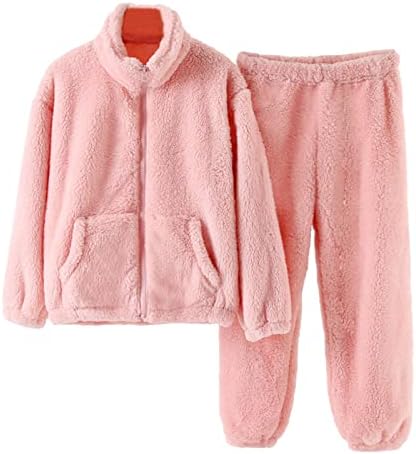 Deca dečaci devojke zimski Dugi rukav jednobojni flis pidžama Tops pantalone 2kom Outfits odeća