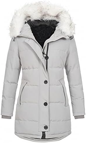 Zimski kaputi za žene, dugi kaputi Vjetrootporna jakna od jakne s kapuljačom s dugim rukavima, džepovi sa kapuljačom