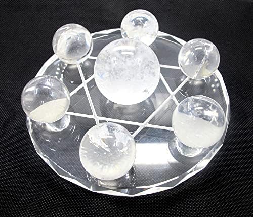 Kristalno prirodno čistom rock kvarcne kristalne kuglične sfere setovi sa ladicom, 7 cistalima
