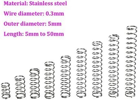 Kompresioni opruge pogodni su za većinu popravka i promjera žica 0,3 mm Spremne opruge od nehrđajućeg čelika