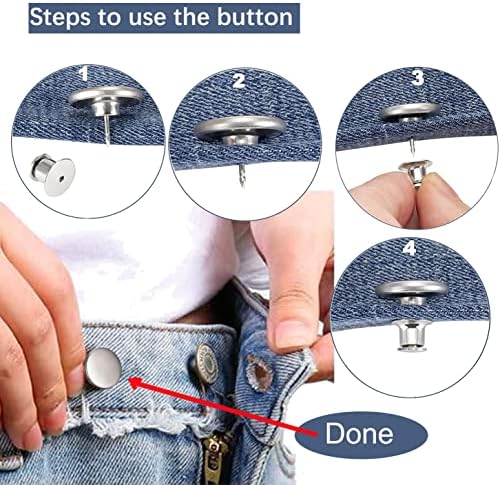 12 seta Jean dugmad igle ne šiva trenutni gumb za zamjenu od 17 mm Podesive pantalone tipke ...