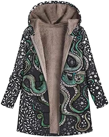 FMCHICO Ženska nejasna fleece revel otvoreni prednji dugi kardiganski kaput od lakih krzna tople zimske