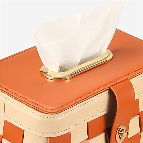 MJWDP Nordic tkiva s narančastom kožnom ladicom kutija za spavaću sobu u kutiji za ukrašavanje