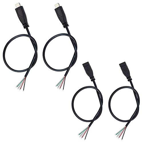 Ksopuert 4pcs Tip C usb do gole žice Otvoreni kabel 3,3ft 5V 2.1A 4 jezgra Power i prijenos podataka Pigtail Repaing Tin na repnom kablu DIY, 2 kom.