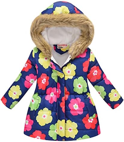 Dječji kaput zimske jakne za djecu s kapuljačom s kapuljačom otisci mališane odjeće Vjetrootporne tople debele
