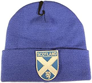 Scotland St. Andrew Cross Fug Logo sa ližnom željezom - na patch greben znački toque hat .. boje: crna, bijela, plava, ružičasta ..New