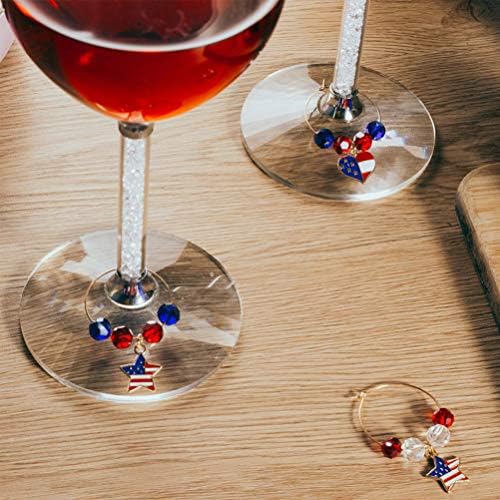 PRETYZOOM 6kom srce zvijezda američka zastava vino čari piće Marker vino staklo prstenovi oznake