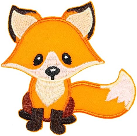 JPT - Slatka vuk Fox životinjski crtani izvezeni aplicirani željezo / šiva na zakrpama Logo Logo Patch